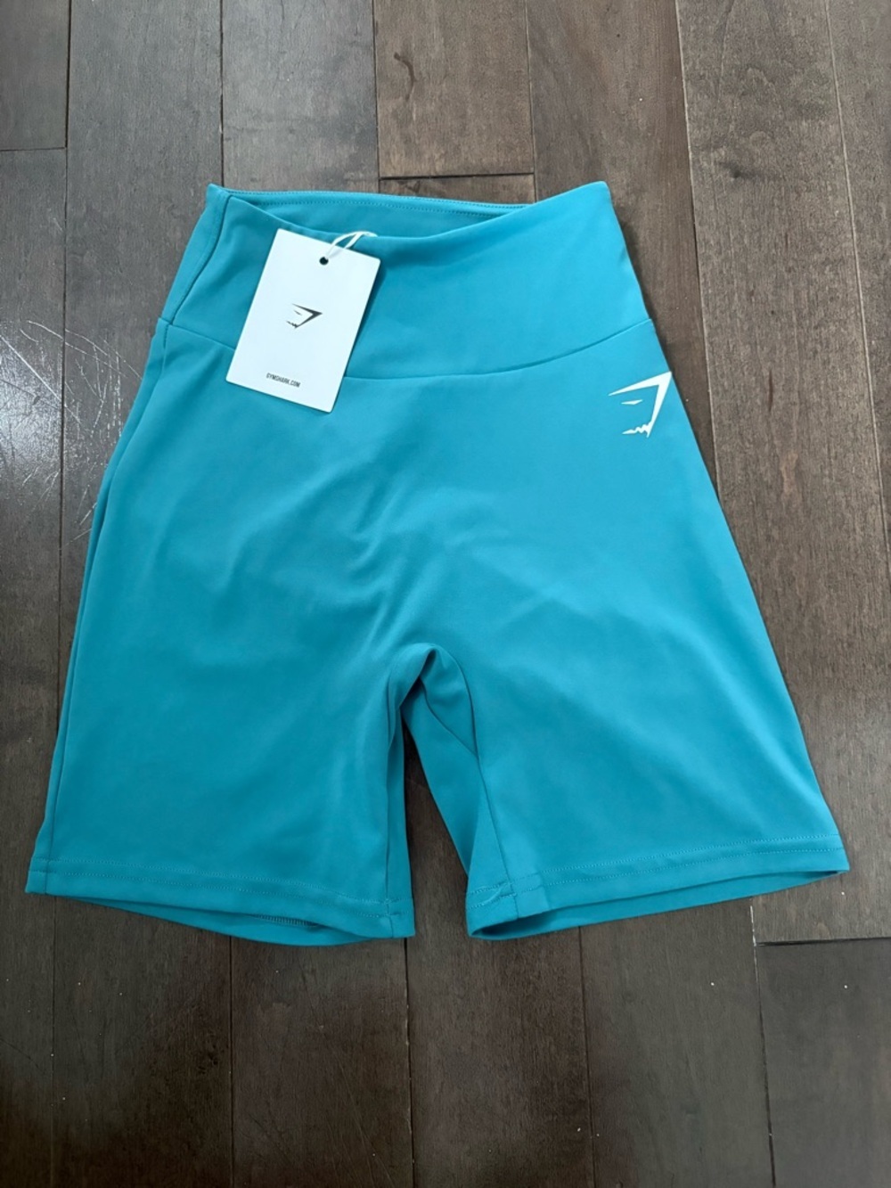 NWT Gymshark Power Tight Biker Shorts XS Teal High Rise Workout